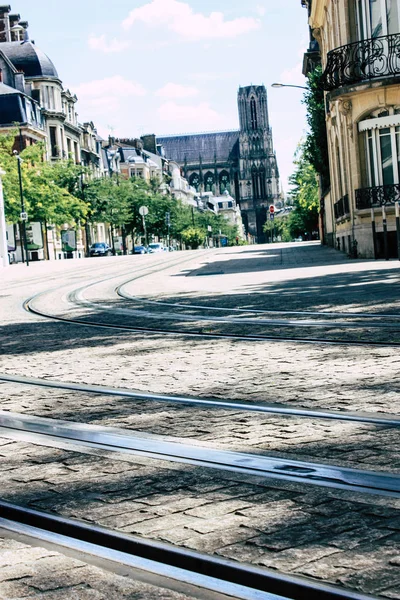 Reims França Julho 2018 Vista Pessoas Desconhecidas Andando Rua Reims — Fotografia de Stock