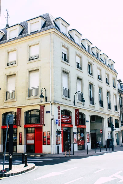 Reims Francia Julio 2018 Vista Gente Desconocida Caminando Por Calle — Foto de Stock