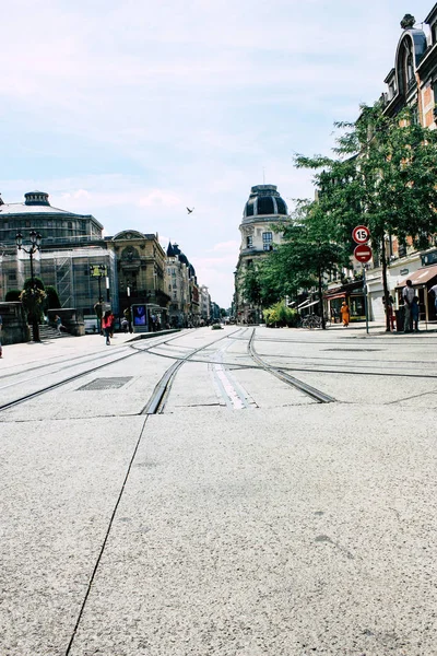 Reims Frankreich Juli 2018 Blick Auf Unbekannte Menschen Die Nachmittag — Stockfoto