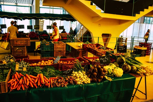 Reims Frankrijk Juli 2018 Weergave Van Onbekenden Mensen Winkelen Markt — Stockfoto