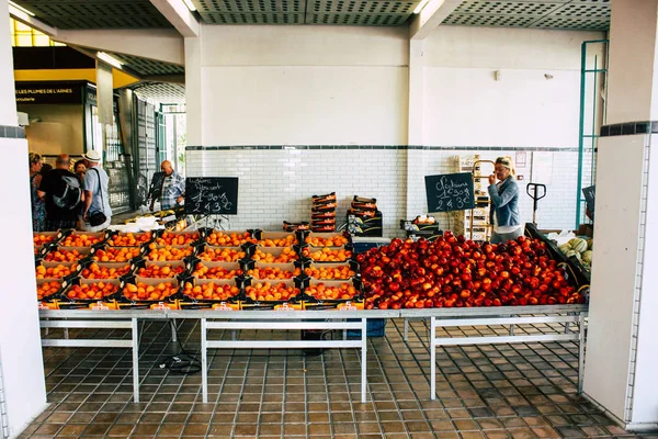 Reims Francja Lipca 2018 Widok Warzywa Owoce Sprzedane Rynku Reims — Zdjęcie stockowe
