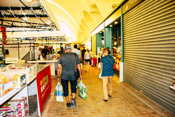 Reims Francia Julio 2018 Vista Verduras Frutas Vendidas Mercado Reims — Foto de Stock