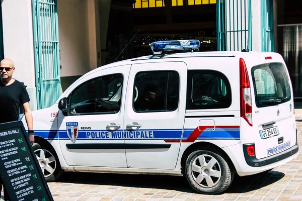 Remeš Francie Července 2018 Pohled Francouzský Policejní Auto Trhu Reims — Stock fotografie