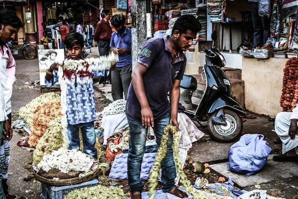 Gokarna Karnataka Indie Listopad 2017 Portrét Neznámého Člověka Který Prodává — Stock fotografie