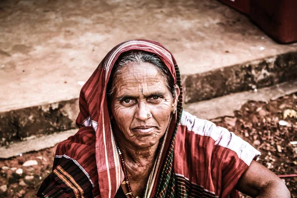 Gokarna Karnataka India November 2017 Porträt Von Unbekannten Die Abends — Stockfoto