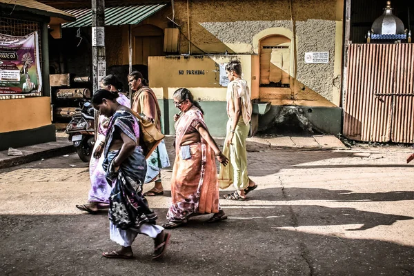 Gokarna Karnataka India October 2017 View Unknown People Walking Main — Stock Photo, Image