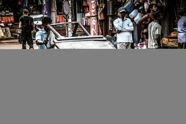 Gokarna Karnataka India October 2017 View Unknown People Walking Main — Stock Photo, Image