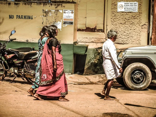 Gokarna Karnataka India October 2017 View Unknown People Walking Main — Stock Photo, Image