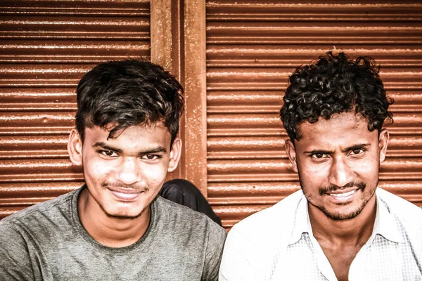 Gokarna Karnataka Indien November 2017 Porträtt Okända Människor Som Säljer — Stockfoto