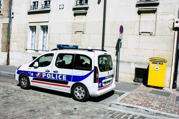 Reims Frankrike Augusti 2018 Fransk Polisbil Gatan Reims Eftermiddagen — Stockfoto