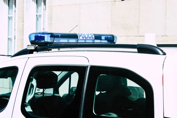 ランス フランス 2018 日午後にランスの街にフランスの警察の車のビュー — ストック写真