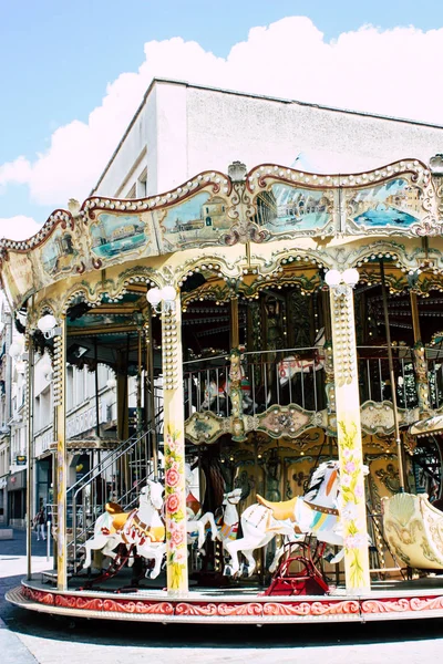 Reims França Agosto 2018 Vista Carrossel Veneziano Século Xvii Localizado — Fotografia de Stock