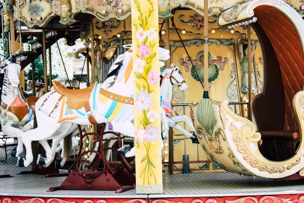 Reims França Agosto 2018 Vista Carrossel Veneziano Século Xvii Localizado — Fotografia de Stock