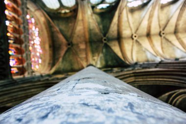 Reims Fransa 13 Ağustos 2018 öğleden sonra Notre Dame Katedrali Reims içinde mimarisinin görünümü