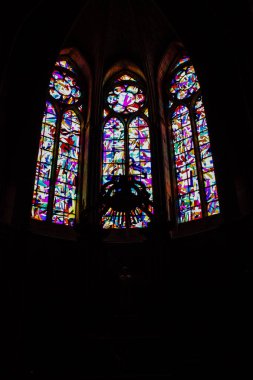 Reims Fransa 13 Ağustos 2018 öğleden sonra Notre Dame Katedrali Reims içinde mimarisinin görünümü