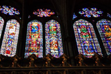 Reims Fransa 13 Ağustos 2018 öğleden sonra Notre Dame Katedrali Reims içinde mimarisinin görünümü