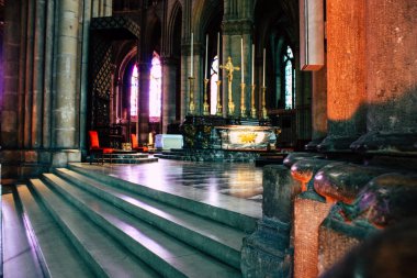 Reims Fransa 13 Ağustos 2018 öğleden sonra Notre Dame Katedrali Reims içinde mimarisinin görünümü