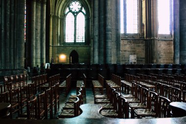 Reims Fransa 13 Ağustos 2018 öğleden sonra Notre Dame Katedrali Reims içinde mimarisinin görünümü