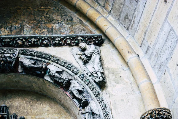 Remeš Francie Srpna 2018 Pohled Vnější Fasádě Katedrály Notre Dame — Stock fotografie