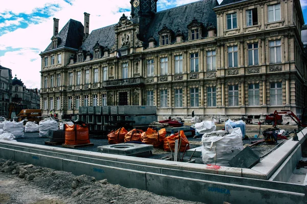 Reims Fransa 13 Ağustos 2018 yeni bir Reims öğleden sonra binanın bir şantiye görünümü