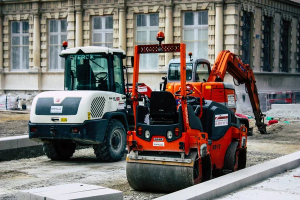 Reims Fransa 13 Ağustos 2018 yeni bir Reims öğleden sonra binanın bir şantiye görünümü