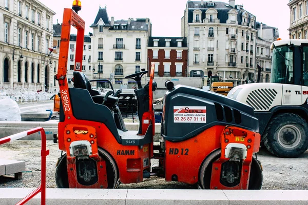 Reims Fransa 13 Ağustos 2018 yeni bir Reims öğleden sonra binanın bir şantiye görünümü