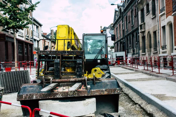 Reims Fransa 13 Ağustos 2018 yeni bir Reims öğleden sonra binanın bir şantiye görünümü