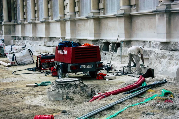 Reims Francia Agosto 2018 Vista Una Obra Construcción Nuevo Edificio — Foto de Stock