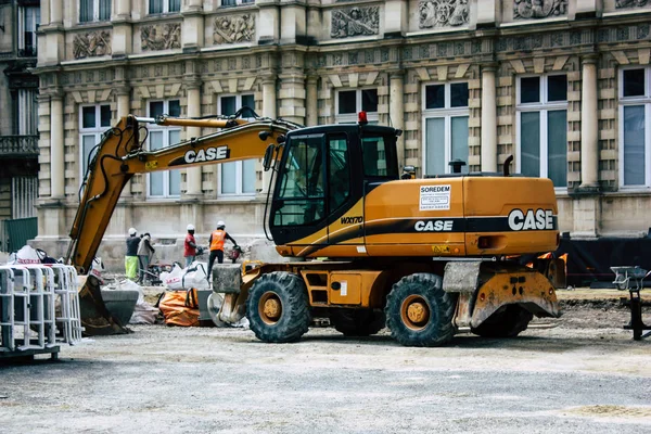 Reims Fransa 13 Ağustos 2018 yeni bir Reims öğleden sonra binanın bir şantiye görünümü
