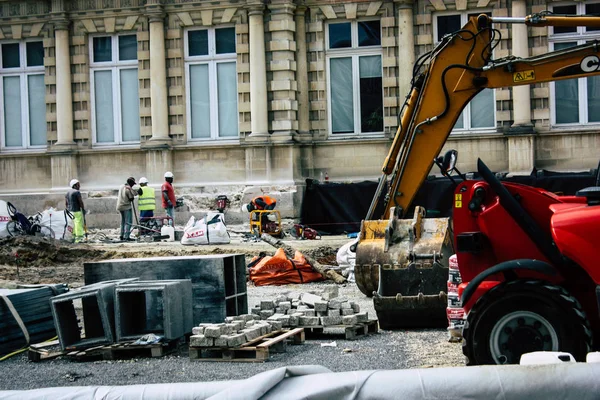 Reims Fransa 13 Ağustos 2018 yeni bir Reims öğleden sonra binanın bir şantiye görünümü