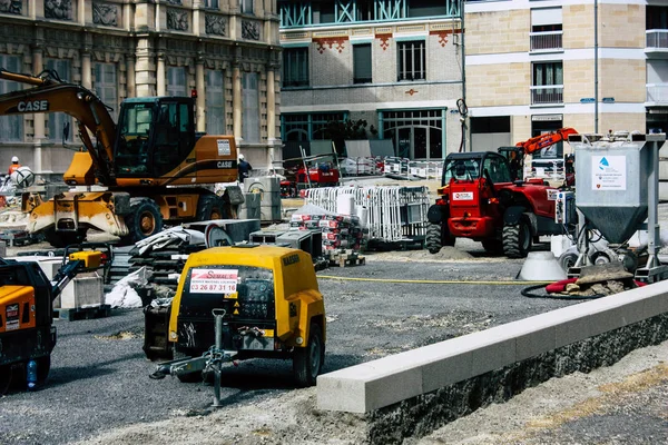 Reims Fransa 13 Ağustos 2018 yeni bir Reims öğleden sonra binanın bir şantiye görünümü