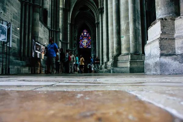 Reims France Agustus 2018 Pemandangan Turis Yang Tidak Diketahui Dalam — Stok Foto