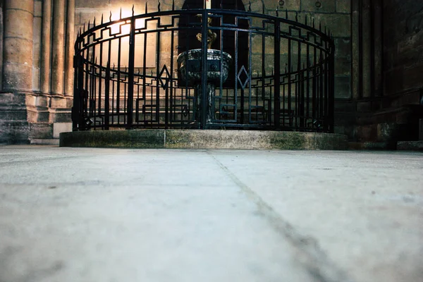 Reims Fransa 13 Ağustos 2018 öğleden sonra Notre Dame Katedrali Reims içinde mimarisinin görünümü