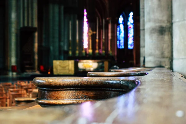 Reims Francia Agosto 2018 Vista Arquitectura Dentro Catedral Notre Dame —  Fotos de Stock