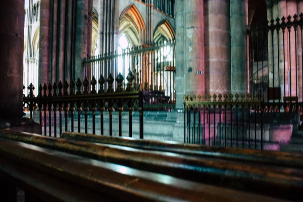 Remeš Francie Srpna 2018 Pohled Architekturu Uvnitř Katedrály Notre Dame — Stock fotografie