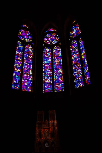 Reims Frankreich August 2018 Blick Auf Die Architektur Der Kathedrale — Stockfoto