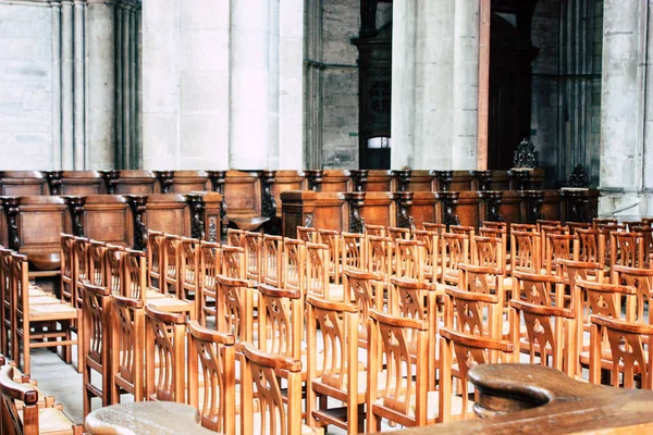 Reims Fransa 13 Ağustos 2018 öğleden sonra Notre Dame Katedrali Reims içinde mimarisinin görünümü