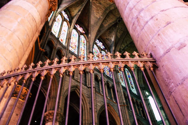 Ρεμς Γαλλία Αυγούστου 2018 Προβολή Της Αρχιτεκτονικής Μέσα Στον Καθεδρικό — Φωτογραφία Αρχείου