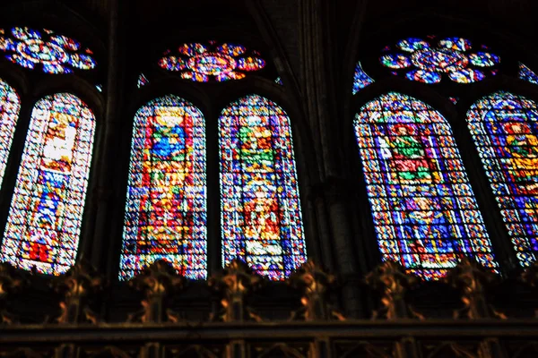 Reims Fransa 13 Ağustos 2018 öğleden sonra Notre Dame Katedrali Reims içinde mimarisinin görünümü