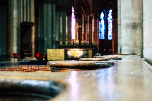 Reims Fransa 13 Ağustos 2018 öğleden sonra Notre Dame Katedrali Reims içinde mimarisinin görünümü