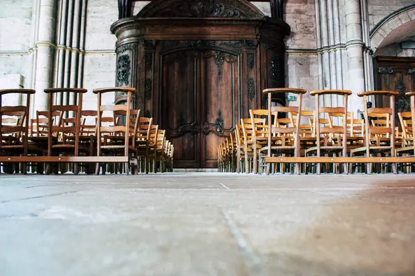 Reims Fransa 13 Ağustos 2018 öğleden sonra Notre Dame Katedrali Reims içinde mimarisinin görünümü