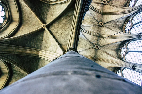 Reims Francia Agosto 2018 Vista Arquitectura Dentro Catedral Notre Dame —  Fotos de Stock