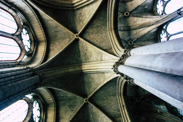 Ρεμς Γαλλία Αυγούστου 2018 Προβολή Της Αρχιτεκτονικής Μέσα Στον Καθεδρικό — Φωτογραφία Αρχείου