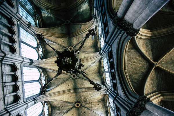 Reims France Août 2018 Vue Architecture Intérieur Cathédrale Notre Dame — Photo