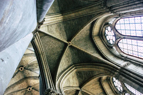 Reims França Agosto 2018 Vista Arquitetura Dentro Catedral Reims Notre — Fotografia de Stock