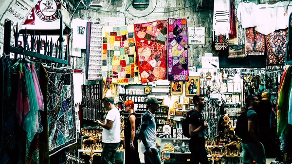 Jerusalem Israel June 2018 View Unknowns People Walking Bazaar Jaffa — Stock Photo, Image