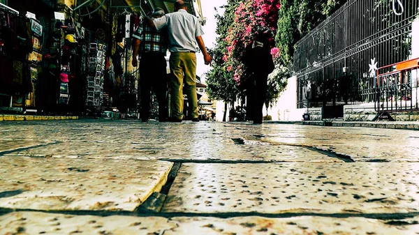 Jerusalén Israel Junio 2018 Vista Gente Desconocida Caminando Bazar Calle — Foto de Stock