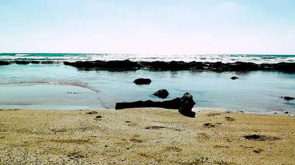 Vista Uma Praia Selvagem Israel — Fotografia de Stock