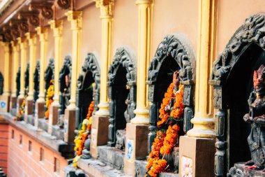 Katmandu Nepal 21 Ağustos 2018 Thamel Street Kathmandu Nepal Dili görünümü tapınakta sabah