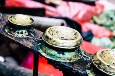 Katmandu Nepal 21 Ağustos 2018 Thamel Street Kathmandu Nepal Dili görünümü tapınakta sabah